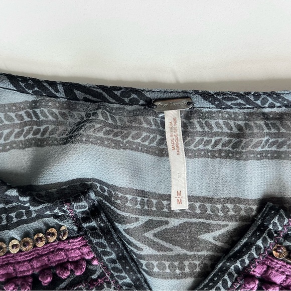 Free People Feather in the Wind Embellished Top - M - Picture 6 of 8